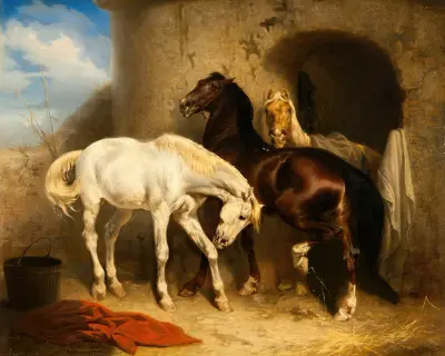 Horses at the Stable av Carl Wahlbom