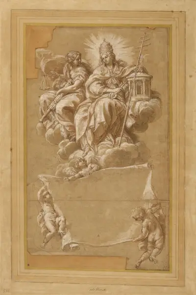 Faith and Justice Enthroned av Carlo Maratti
