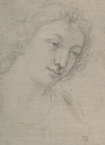 Figur eines jungen Mannes oder einer jungen Frau als Halbfigur in Dreiviertelansicht von Carlo Maratti