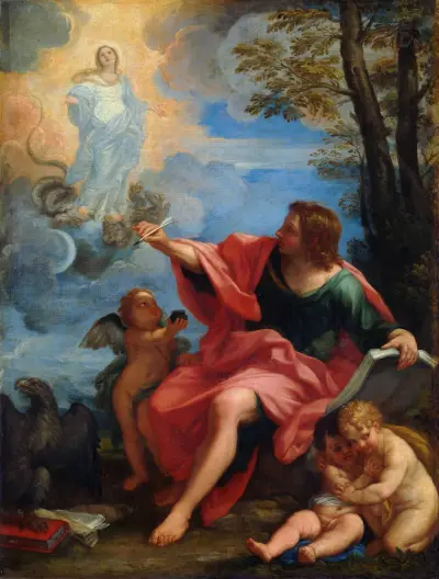 Saint John the Evangelist on Patmos av Carlo Maratti