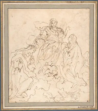 The Virgin and Saint Rosalia Interceding with Christ av Carlo Maratti