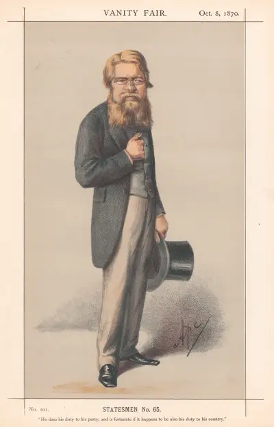 Chancellors of Exchequer. Statesmen No.65 ‘He does his duty of his party…..’. Nothcote. 8 October 1870 av Carlo Pellegrini