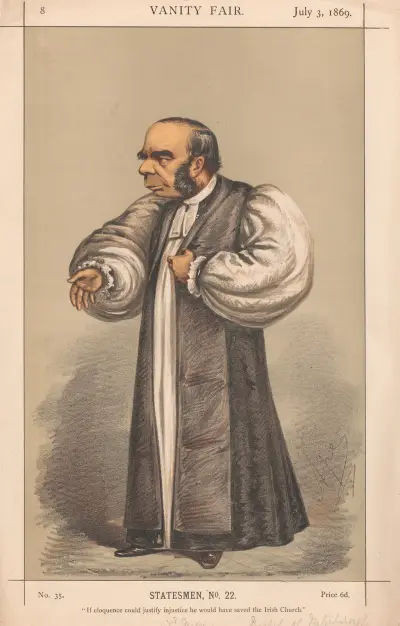 Clergy. ‘If eloquence could justify injustice he would have saved the Irish Church.’ Bishop of Petersborough. 3 July 1869 av Carlo Pellegrini