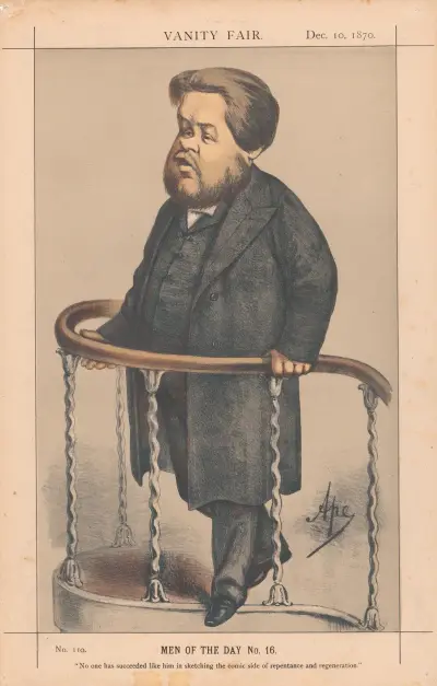 Clergy. ‘No one has suceeded like him in sketching the comic side of repentance and regeneration’. Charles Spurgeon. 10 December 1870 av Carlo Pellegrini
