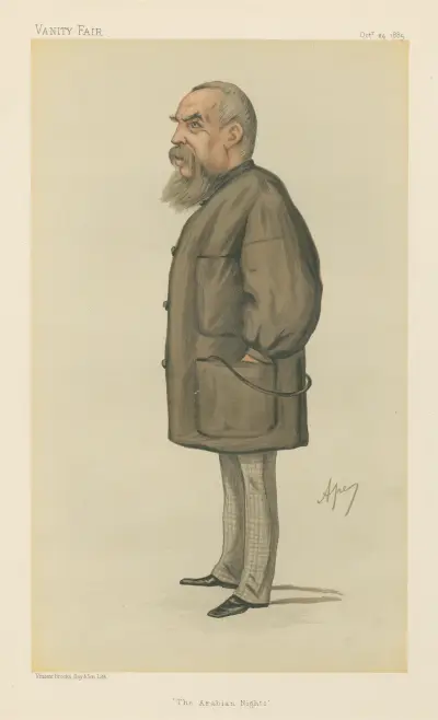 Literary; ‘The Arabian Nights’, Captain Richard F. Burton, October 24, 1885 av Carlo Pellegrini