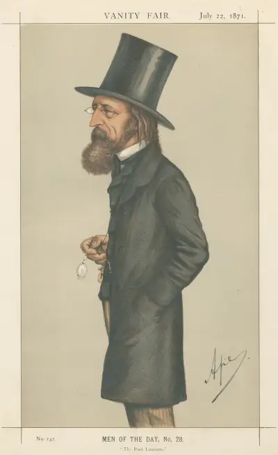 Literary; ‘The Poet Laureate’, Lord Alfred Tennyson, July 22, 1871 av Carlo Pellegrini