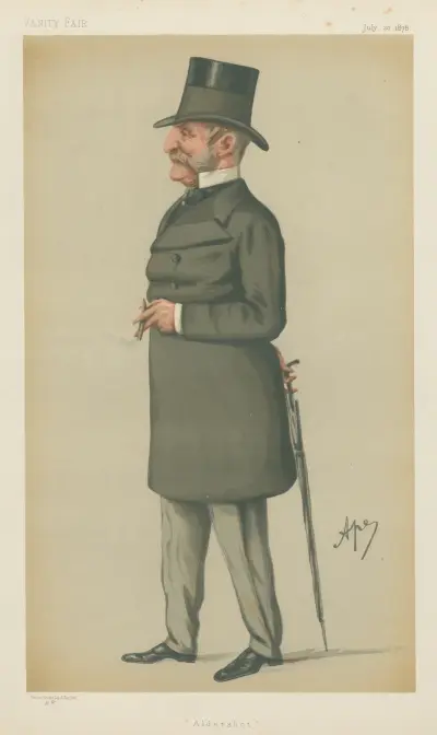 Military and Navy; ‘Aldershot’, General Sir Thomas Montagu Steele, July 20, 1878 av Carlo Pellegrini