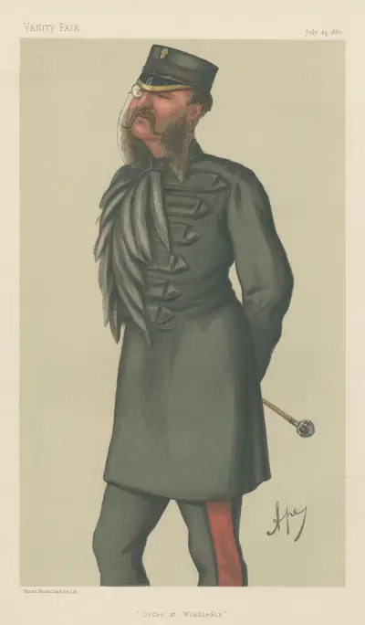 Militär und Marine; „Order at Wimbledon“, Oberst Lewis Guy Phillips, 24. Juli 1880 von Carlo Pellegrini