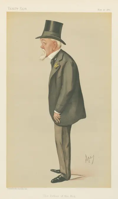 Military and Navy; ‘The Father of the Rag’, Major A.G.F. Jocelyn, May 30, 1885 av Carlo Pellegrini