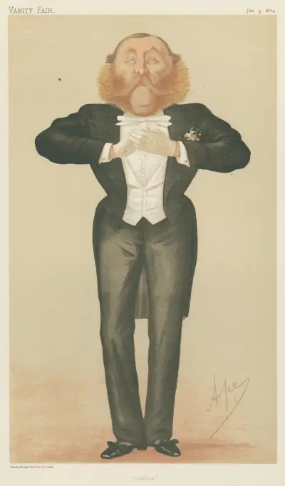 Musiker; „Cotillon“, Mr. Augustus Saville Lumley, 3. Januar 1874 von Carlo Pellegrini