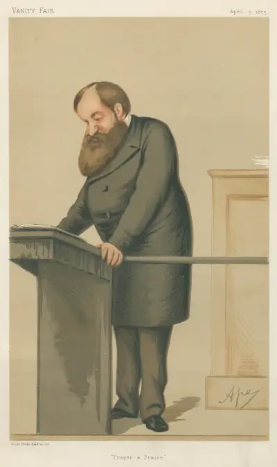 Musicians; ‘Prayer and Praise’, Mr. D. L. Moody, April 3, 1875 av Carlo Pellegrini