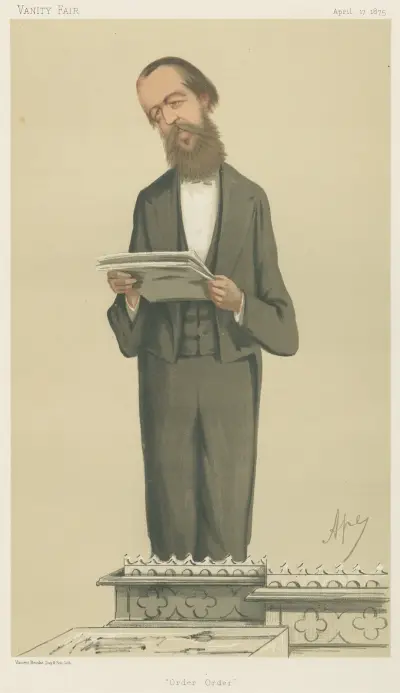 Politicians – ‘Order, Order’. Mr. Henry Cecil Raikes. 17 April 1875 av Carlo Pellegrini