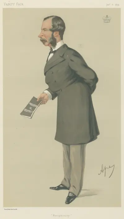 Politicians – ‘Reciprocity’. Lord Bateman. January 11, 1879 av Carlo Pellegrini
