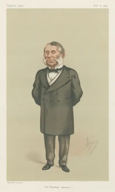 Järnvägstjänstemän; 'The Railway Interest', Sir Edward William Watkin, 6 november 1875 av Carlo Pellegrini