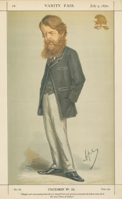 Royalty; ‘Simple and Unassuming Himself, Yet Magnificent and Generous towards his Fellow Men, He is the very Prince of Dukes’, The Duke of Sutherland, July 9, 1870 av Carlo Pellegrini