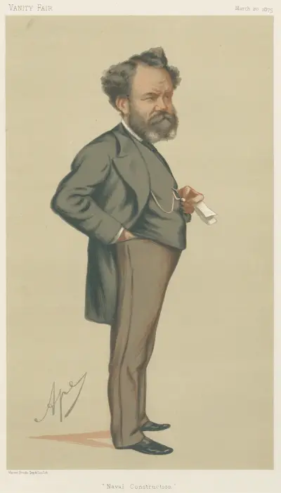 Shipping Officials; ‘Naval Construction’, Mr. Edward James Reed, March 20, 1875 av Carlo Pellegrini