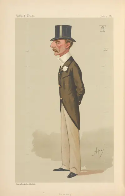 Sport, Verschiedenes; Kutschen; „Coaching“, Sir Henry Meysey Meysey-Thompson, 4. Juni 1887 von Carlo Pellegrini