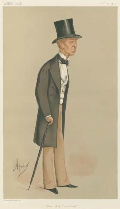Theatre; ‘Our Only Comedian’, Mr. Charles James Mathews, October 2, 1875 av Carlo Pellegrini