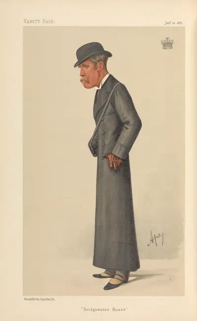 Turf Devotees; ‘Bridgewater House’, The Earl of Ellesmere, January 22, 1887 av Carlo Pellegrini