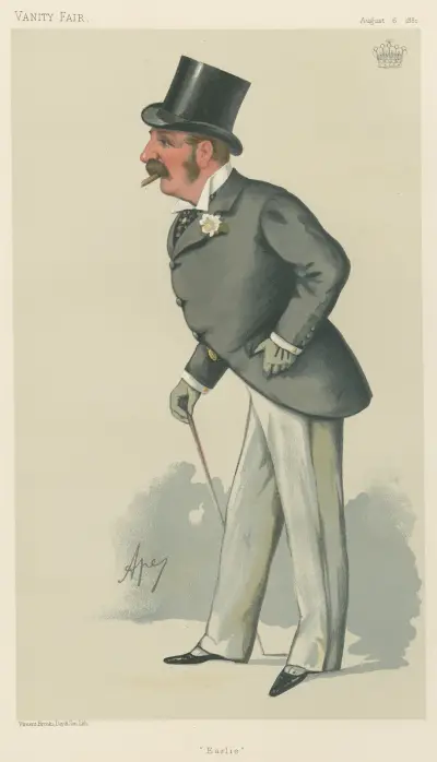 Turf Devotees; ‘Earlie’, The Earl of Clonmell, August 6, 1881 av Carlo Pellegrini