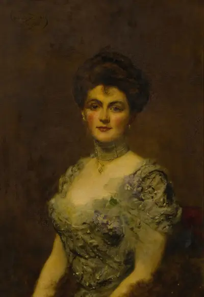 Portrait of a woman av Carolus-Duran