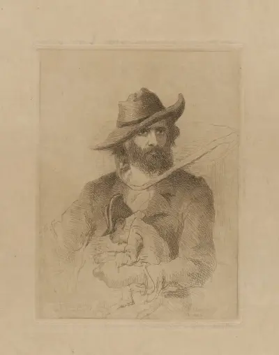 Darleys första och enda etsning av Felix Octavius Carr Darley