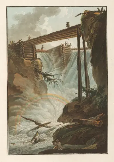 Chute de la Tritt dans la Vallée de Muhle-thal av Caspar Wolf