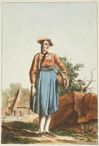 Une jeune Paysanne du Canton de Lucerne av Caspar Wolf