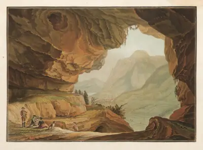 Vue de la Caverne du Dragon dans le Canton d’Unterwalden av Caspar Wolf
