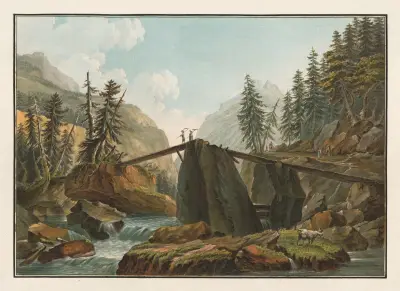 Vue d’un Pont sur la Lutschinen av Caspar Wolf