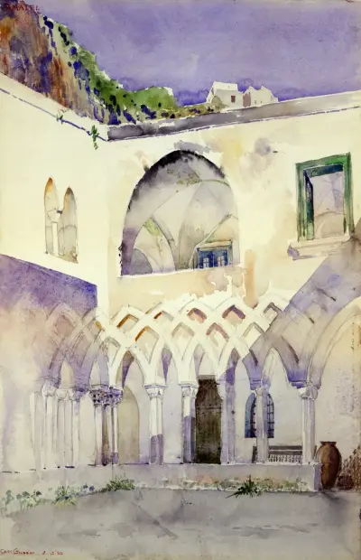 Courtyard, Capucine Monastery, Amalfi av Cass Gilbert