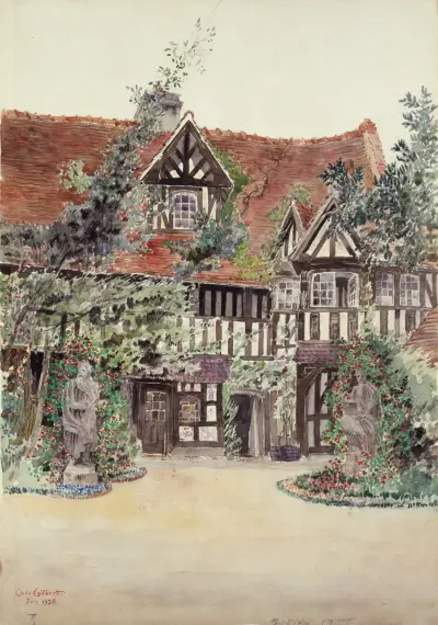 Den mindre gården, Hôtel Guillaume le Conquérant, Dives, Frankrike av Cass Gilbert