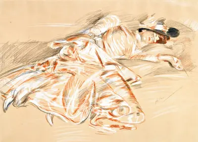 Sovande ung flicka av Paul César Helleu