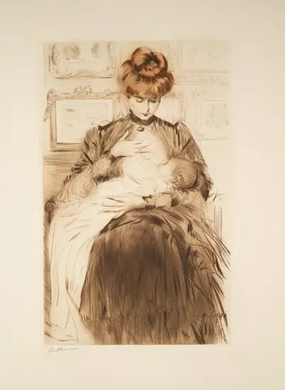 Fru Helleu ammar barn av Paul César Helleu