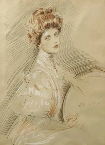 Portrait De Femme von Paul César Helleu