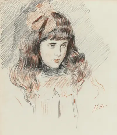 Porträtt av Ellen Helleu, konstnärens dotter av Paul César Helleu