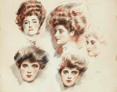 Porträtt av Marthe Letellier och Ellen Helleu av Paul César Helleu