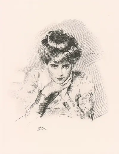 Porträtt av konstnärens hustru av Paul César Helleu
