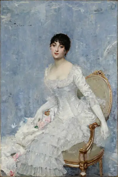 Young Lady in White av Paul César Helleu