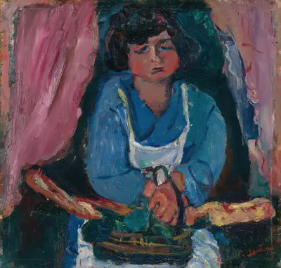 Das Dienstmädchen in Blau von Chaïm Soutine