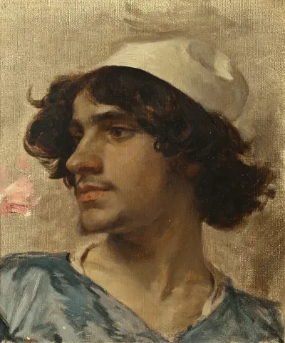 Ung mans huvud av Charles Bargue