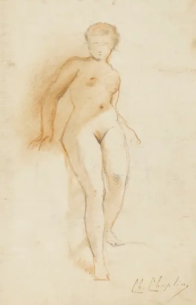 Studie nahé ženy, nr. 3, Charles Chaplin