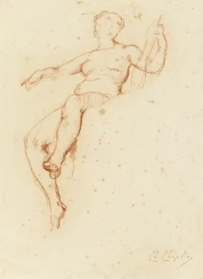 Etude de femme nue assise av Charles Chaplin