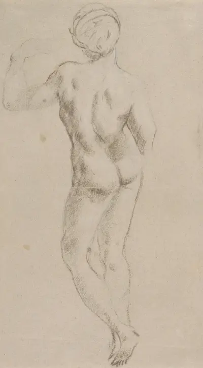 Studie einer weiblichen Aktfigur von hinten von Charles Chaplin
