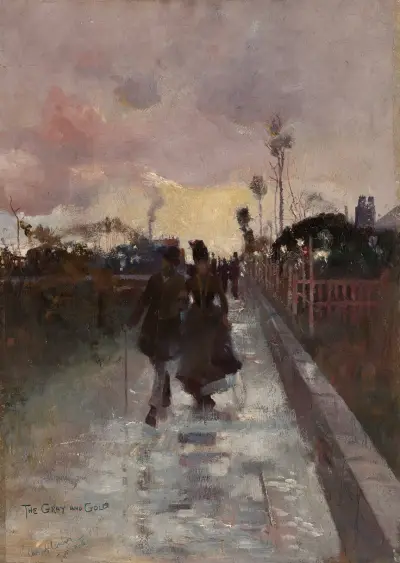 På väg hem (Det grå och guld) av Charles Conder