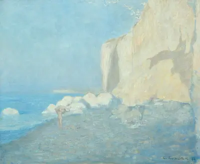 Hav, blått och klippa av Charles Conder