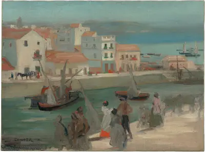 Kajen i Algeciras, Spanien av Charles Conder