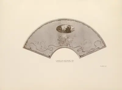 Törne och mistel – solfjäder av Charles Conder