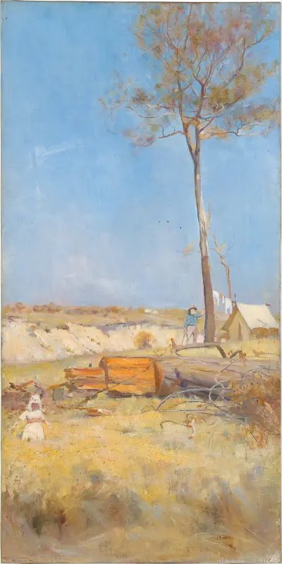 Under en sydlig sol (Timmerhuggarnas läger) av Charles Conder