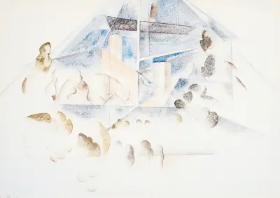 Bermuda, Masts and Foliage av Charles Demuth